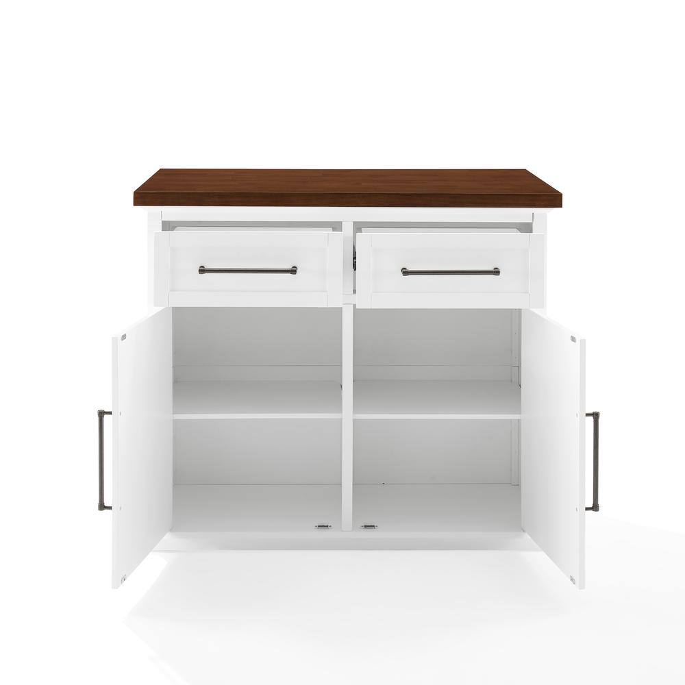 Alt View 7. Crosley Furniture - Bartlett Wood Top Kitchen Island - White.