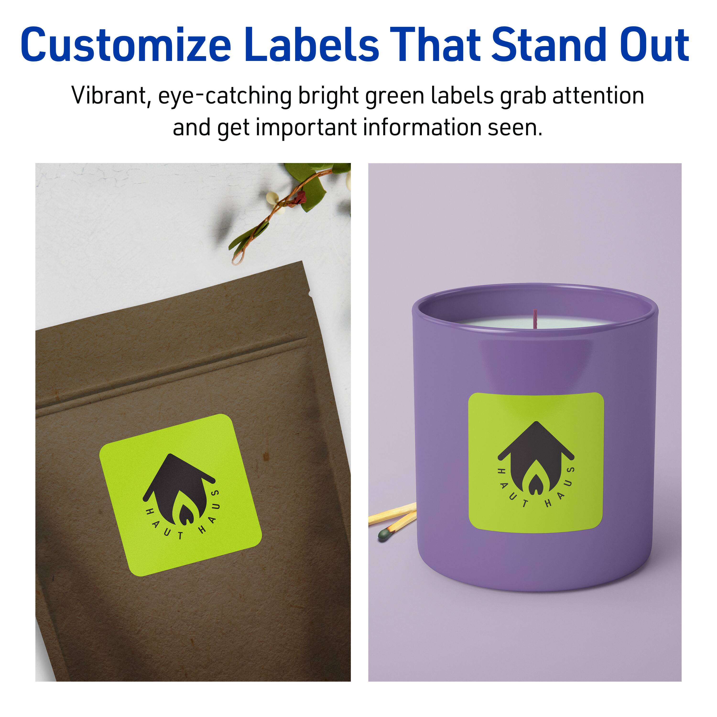 Customize Labels That Stand Out

Vibrant, eye-catching bright green labels grab attention and get important information seen.

HAUT HAUS HAUT HAUS