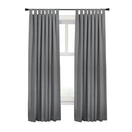Commonwealth Home Fashions - Commonwealth Ventura Tab Top Curtain Panel Pair Window Dressing each - 78x84" Dark Grey - Dark Gray