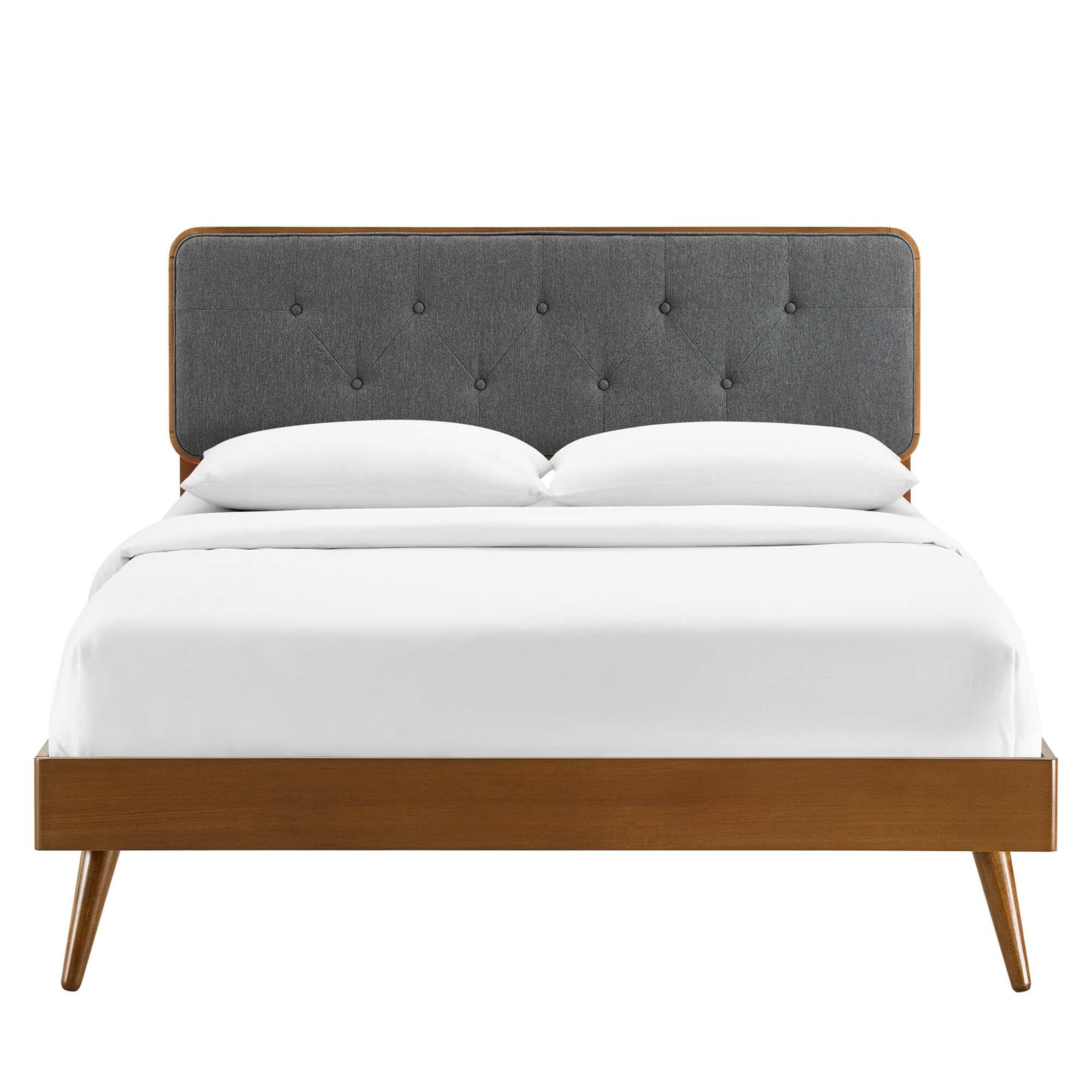 Alt View 2. Modway - Celine Channel Tufted Performance Velvet Queen Platform Bed - Red.