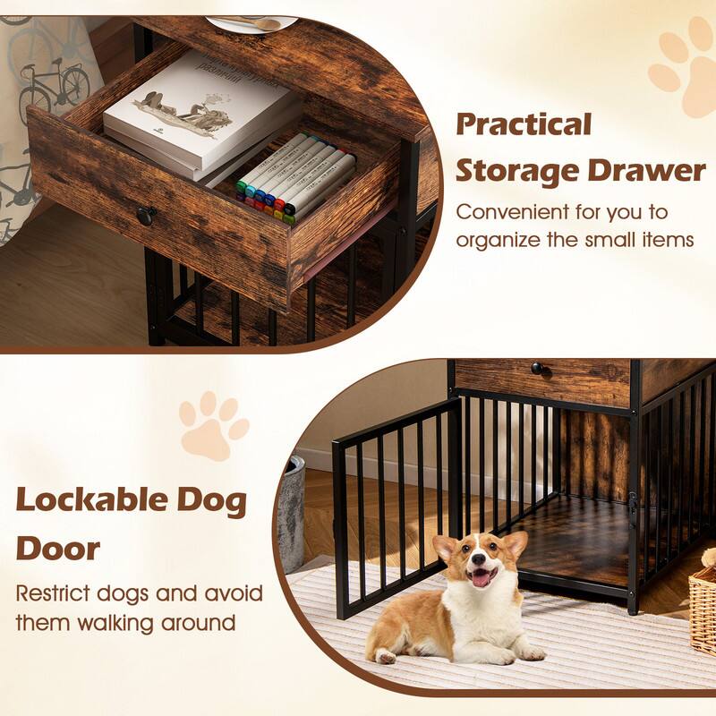 Practical Storage Drawer  
Convenient for you to organize the small items

Lockable Dog Door  
Restrict dogs and avoid them walking around