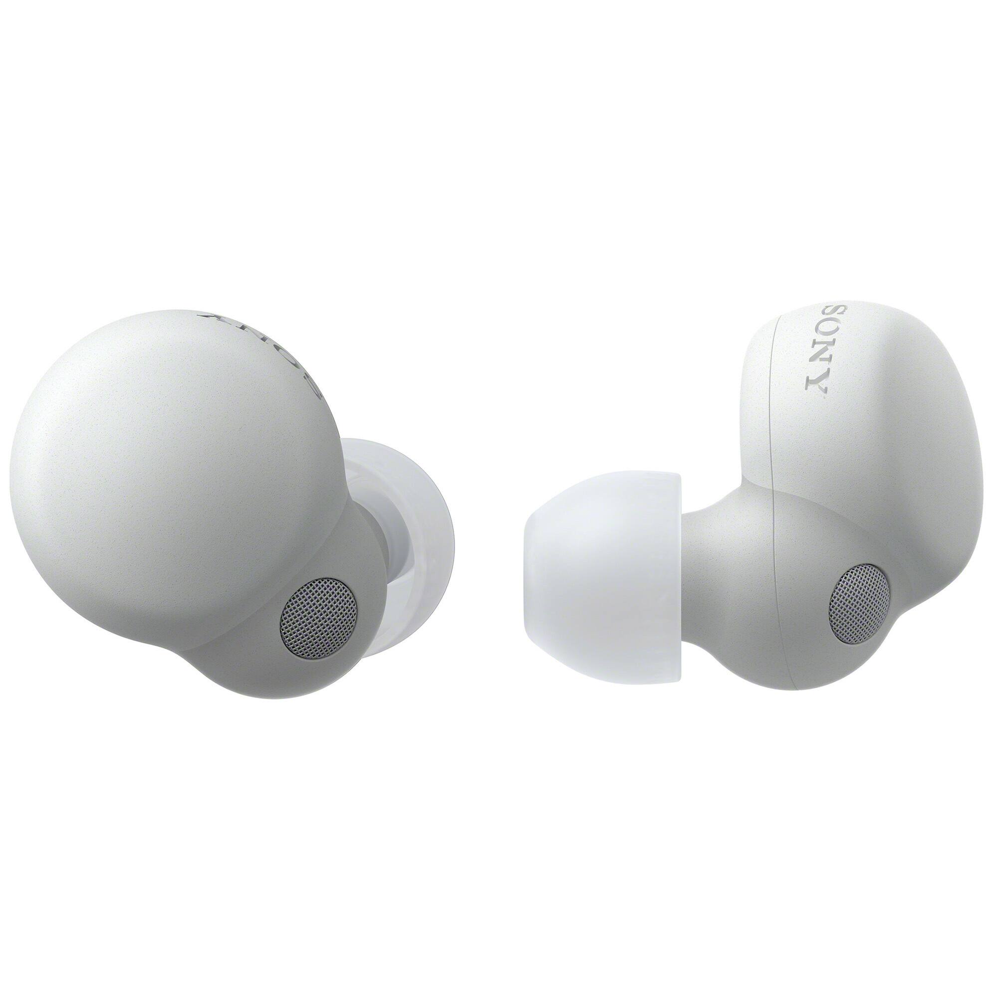 Left. Sony - Sony LinkBuds S Truly Wireless Noise Canceling Earbud Headphones (White) Bundle - White.