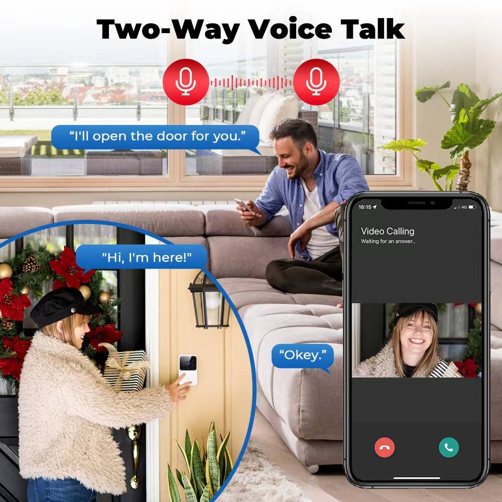 Two-Way Voice Talk

"I'll open the door for you."

"Hi, I'm here!"

"Okey."

Video Calling
16:15
Waiting for an answer.