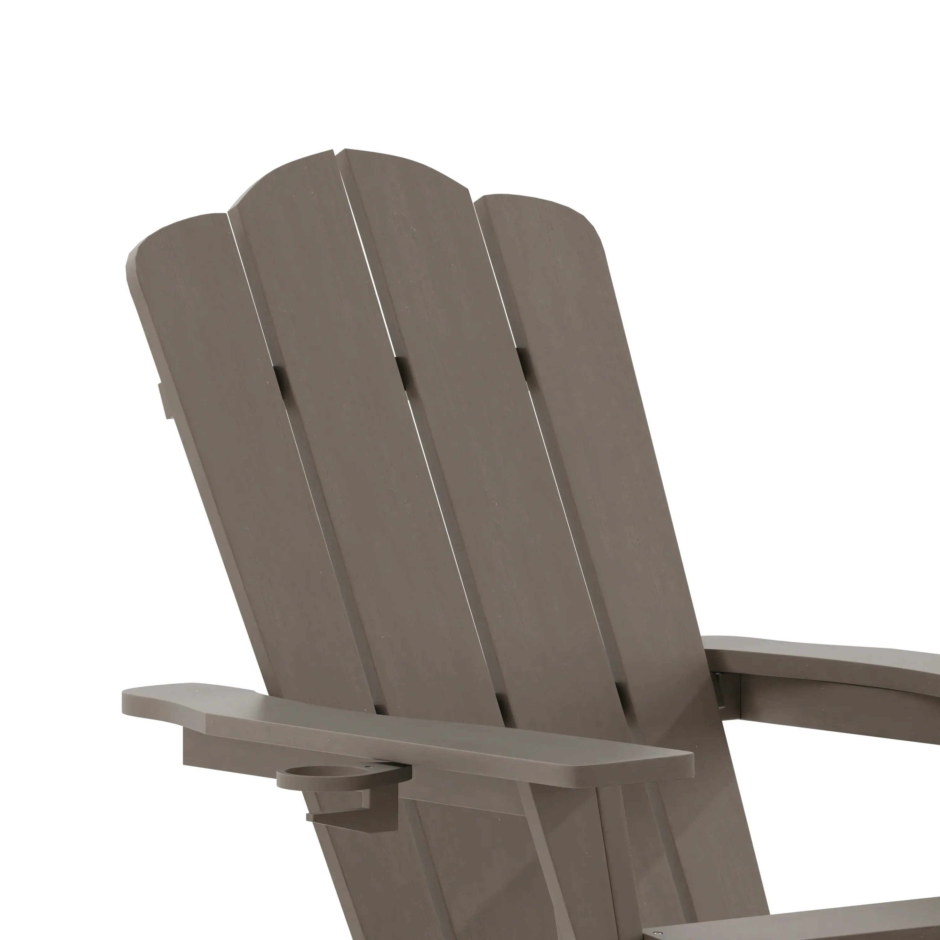 Alt View 10. Emma + Oliver - Tiverton Adirondack Chair with Cup Holder and Pull Out Ottoman, All-Weather HDPE Indoor/Outdoor Lounge Chair - Brown.