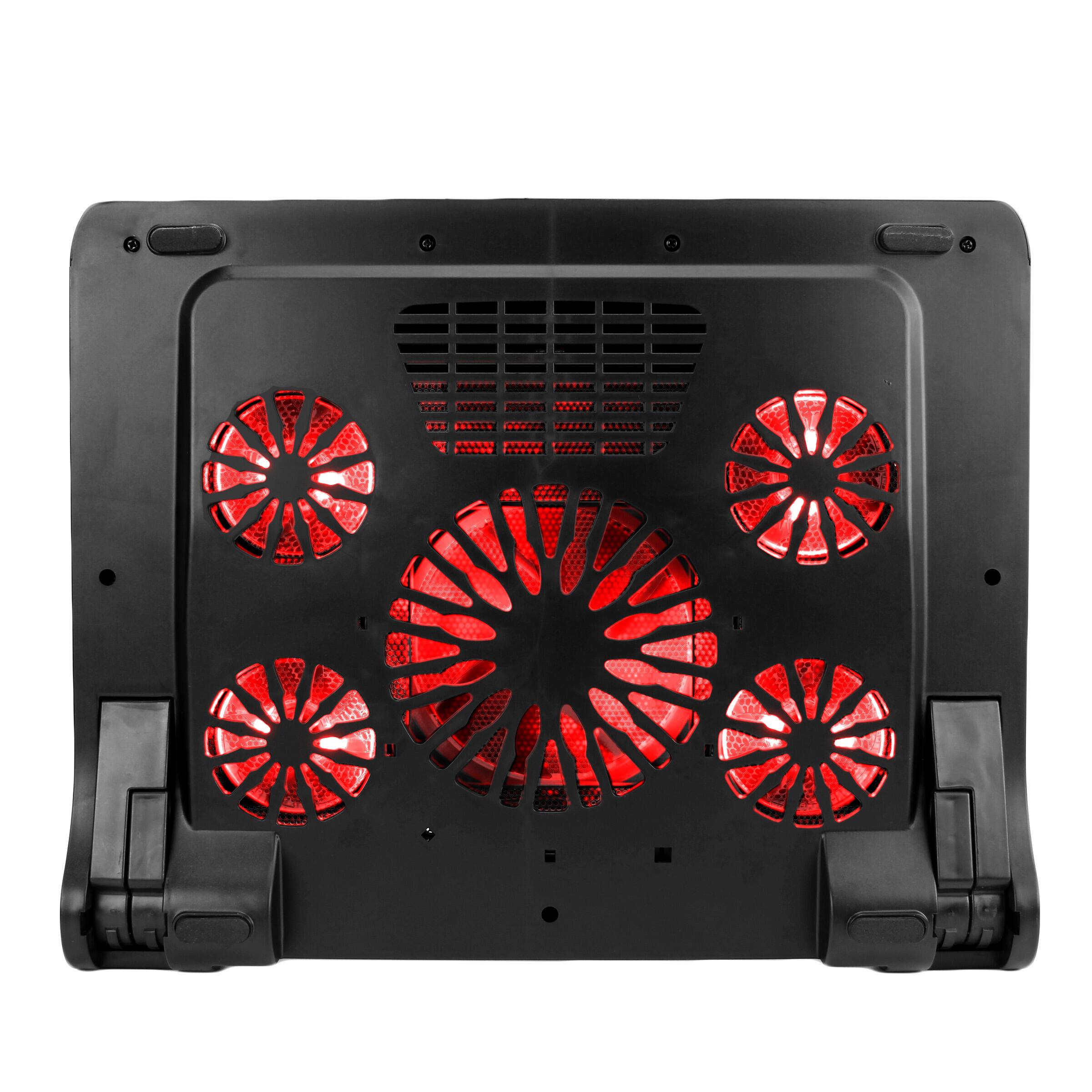 Alt View 7. ENHANCE - Laptop Cooling Stand - 1 x 1264 RPM Fan & 4 x 2630 RPM Fans - 3 Adjustable Height Settings - Up to 17" - Red.