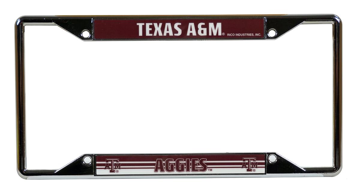 Texas A&M Aggies Chrome 4-Corner View License Plate Frame