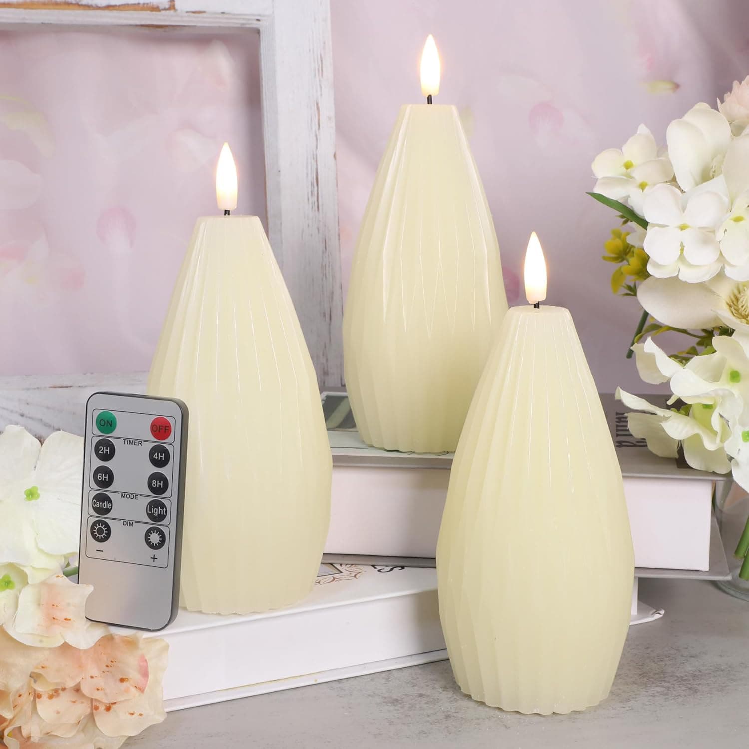 ON OFF TIMER 2H 4H 8H 8H MODE Candle Light DIM +