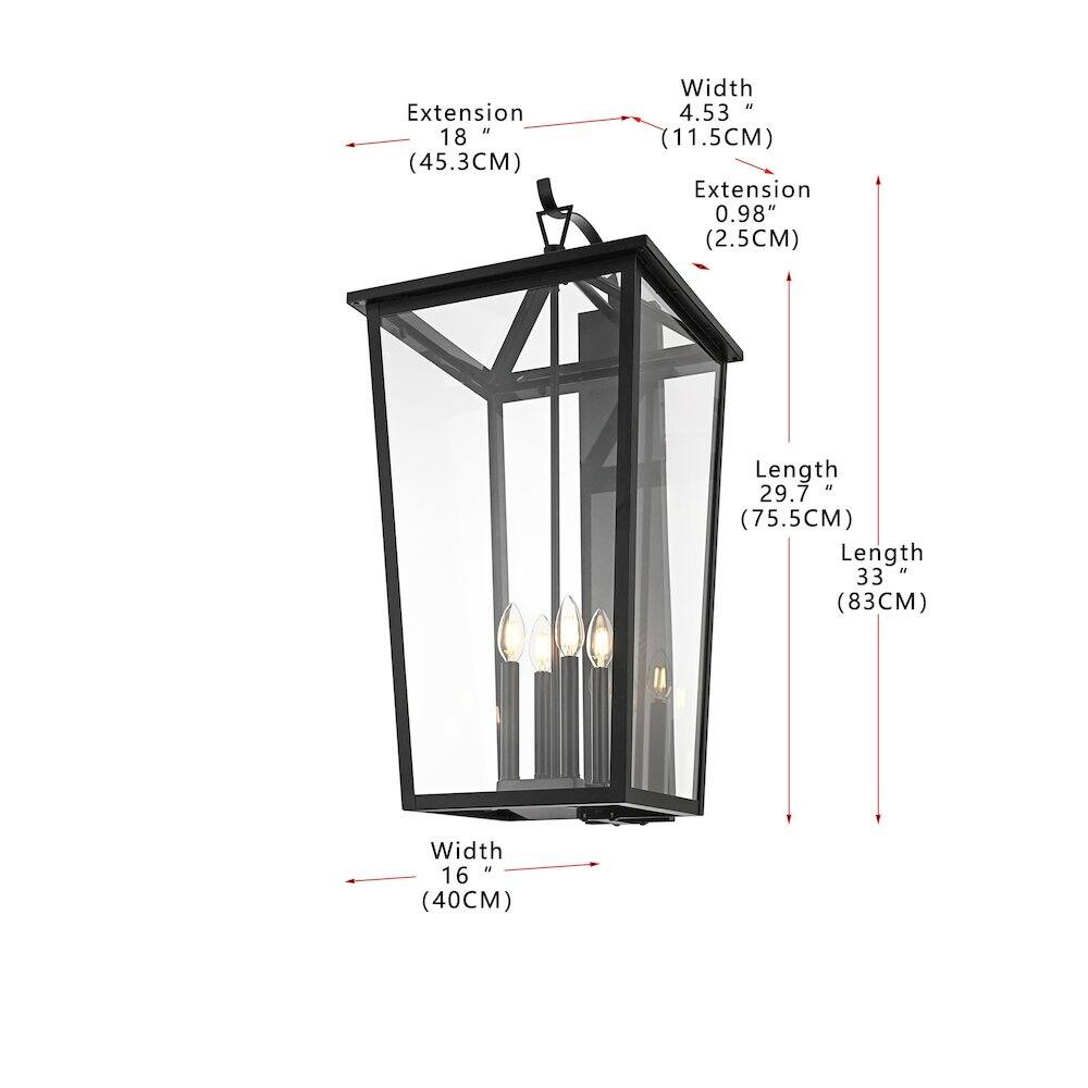 Elegant Lighting - Frankford 16 Inch Outdoor Wall Sconce In - Black price history on PriceWatchPro