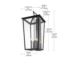 Elegant Lighting - Frankford 16 Inch Outdoor Wall Sconce In - Black