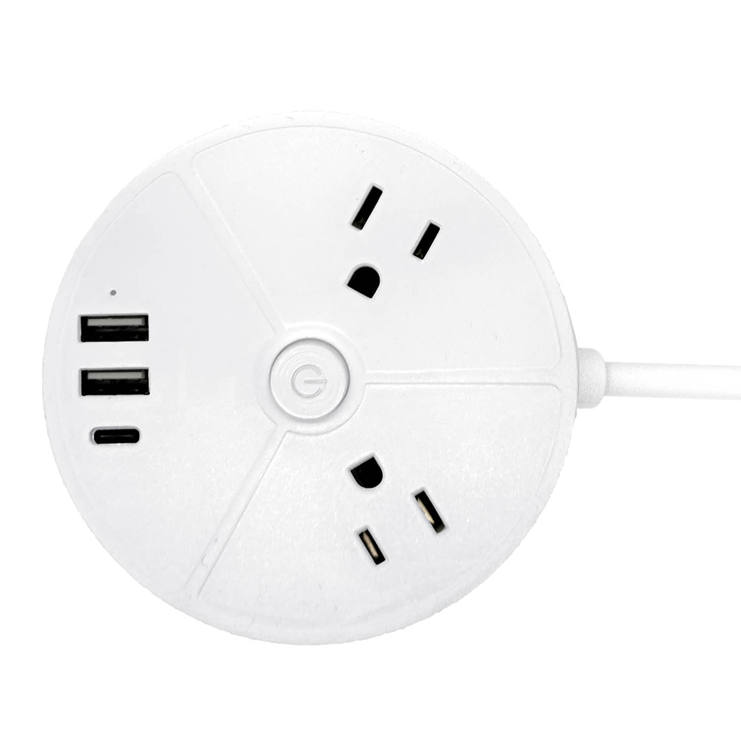 Ciao Tech - 2-Outlet 3-USB Port 300J Surge Protector Power Strip, 5 ft Cord, CPAT500-050 - White