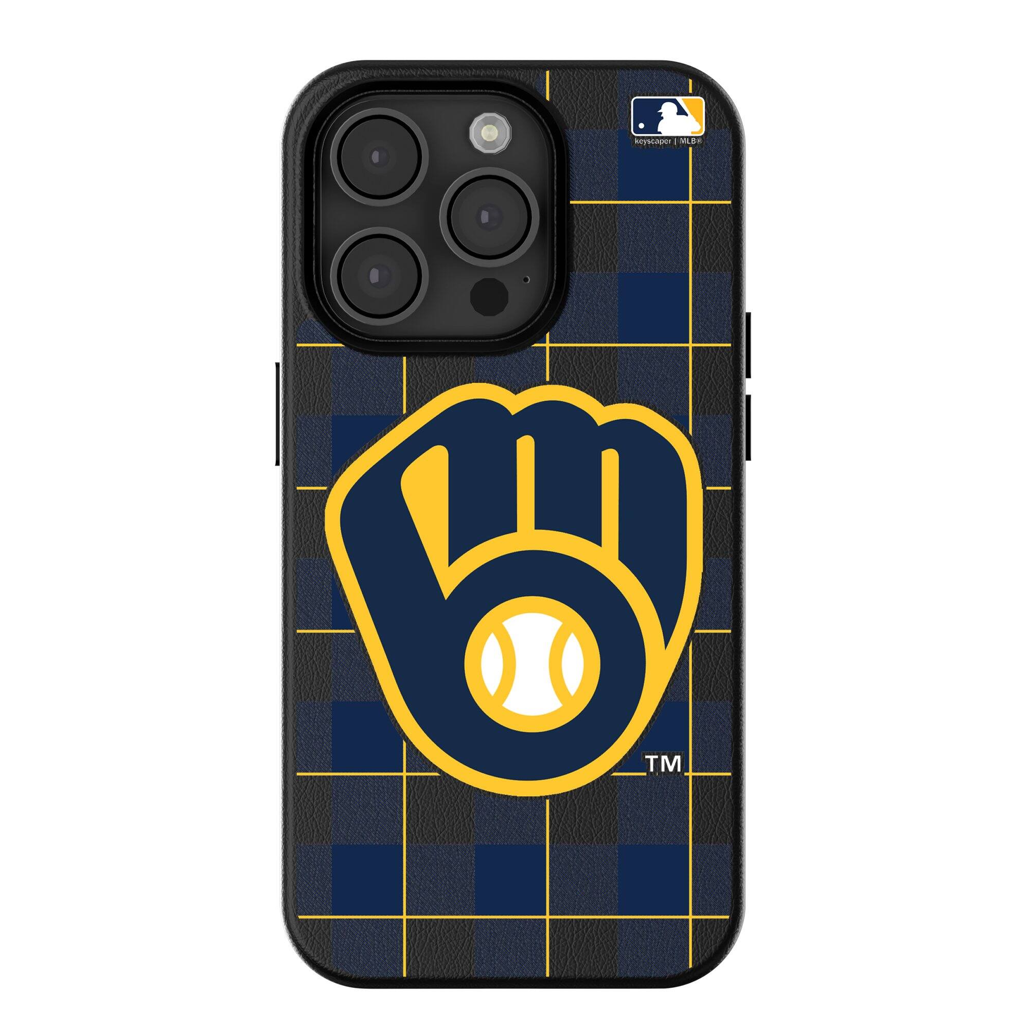 Keyscaper - MLB - Milwaukee Brewers - Plaid Magnetic Bump iPhone Case - 16 Pro - Black price history on PriceWatchPro