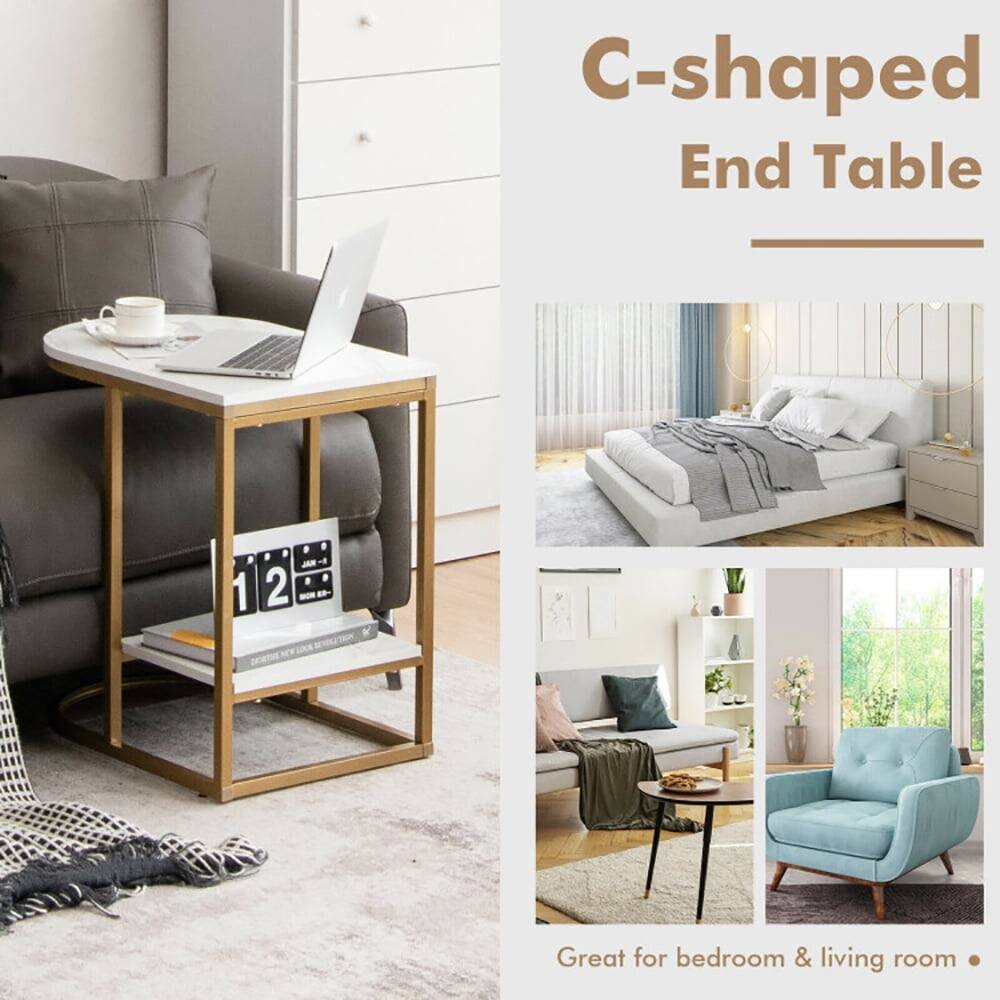 C-shaped End Table

Great for bedroom & living room