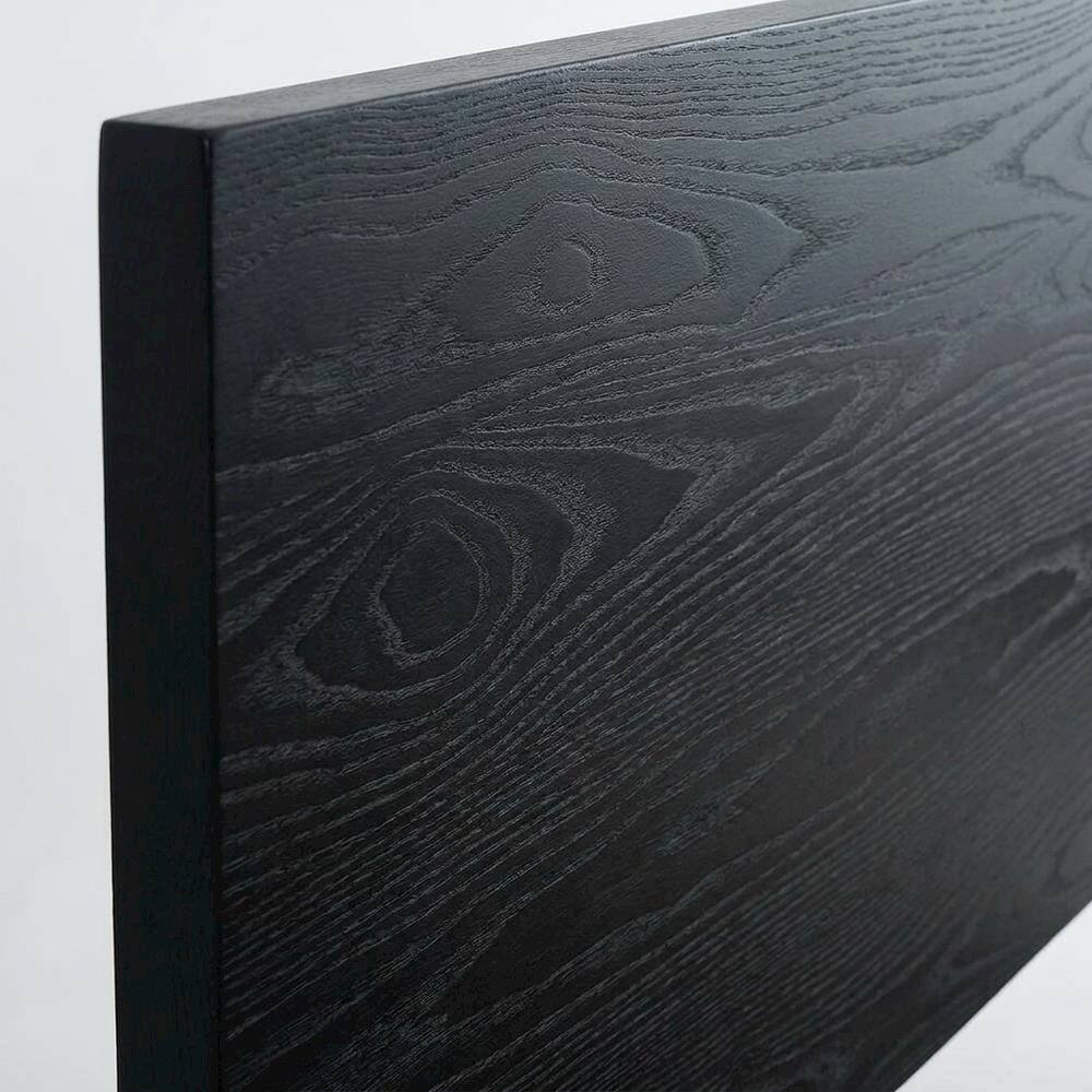 Alt View 3. FurniFact - Solid Wood Platform Bed - Ebony Oak.