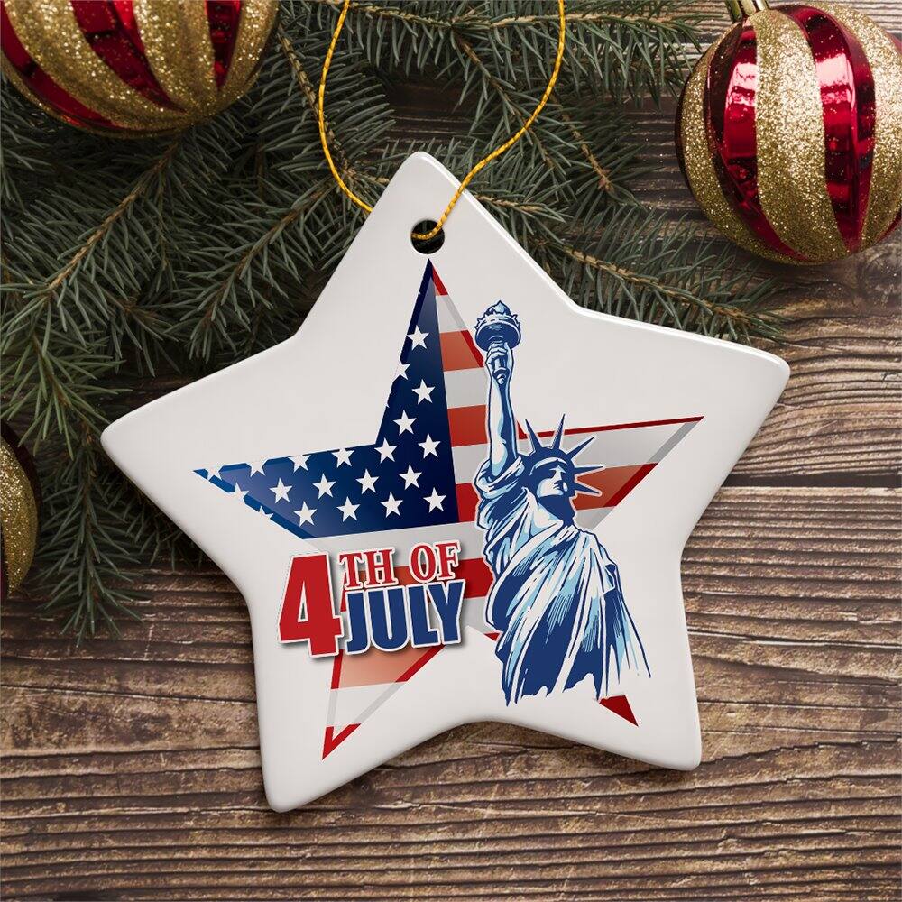 Back. OrnamentallyYou - 4th of July American Patriotism Ornament - Multi-colored.