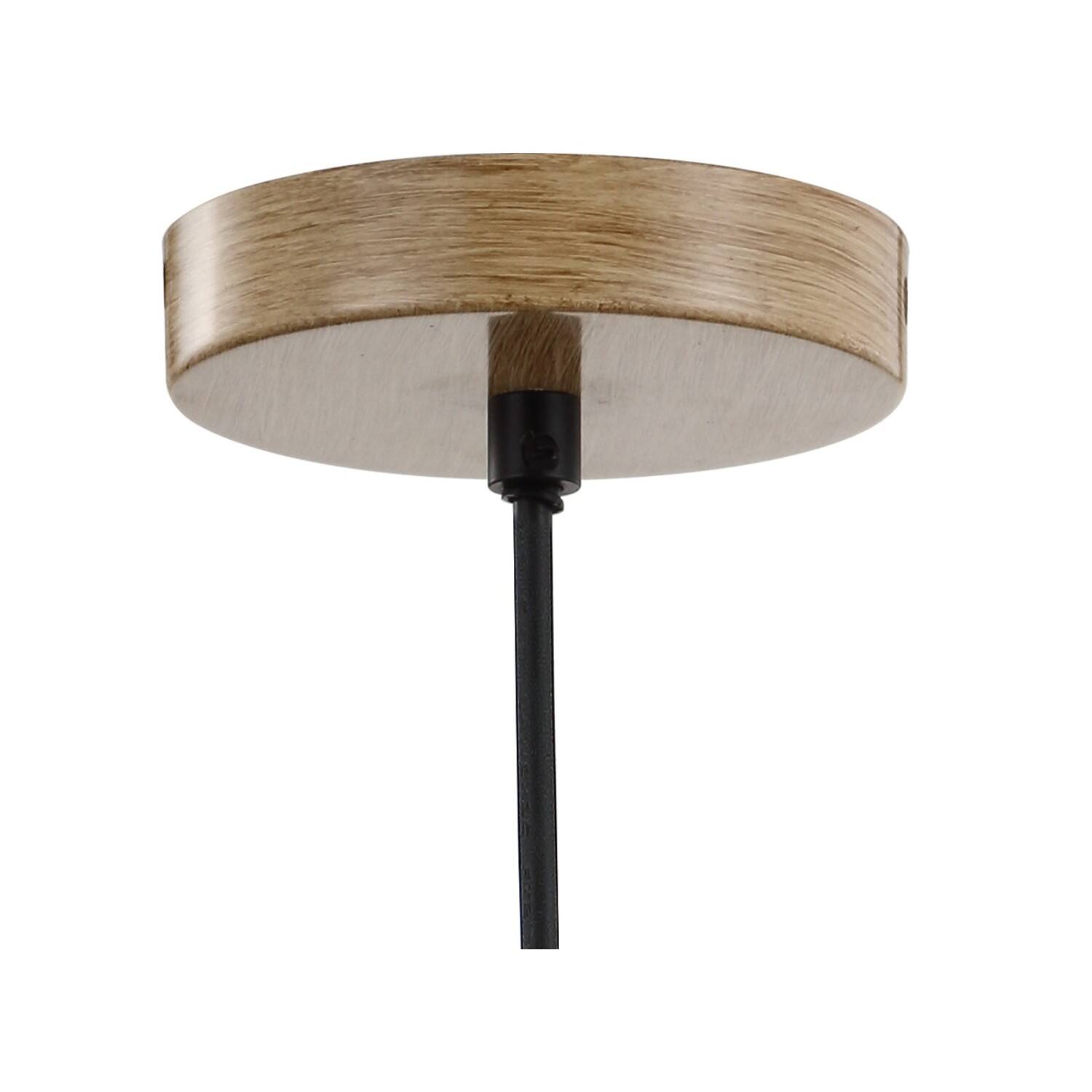 Alt View 5. Jonathan Y - Simon 11.75" Pinecone Wood LED Pendant, Natural/Black - Natural.