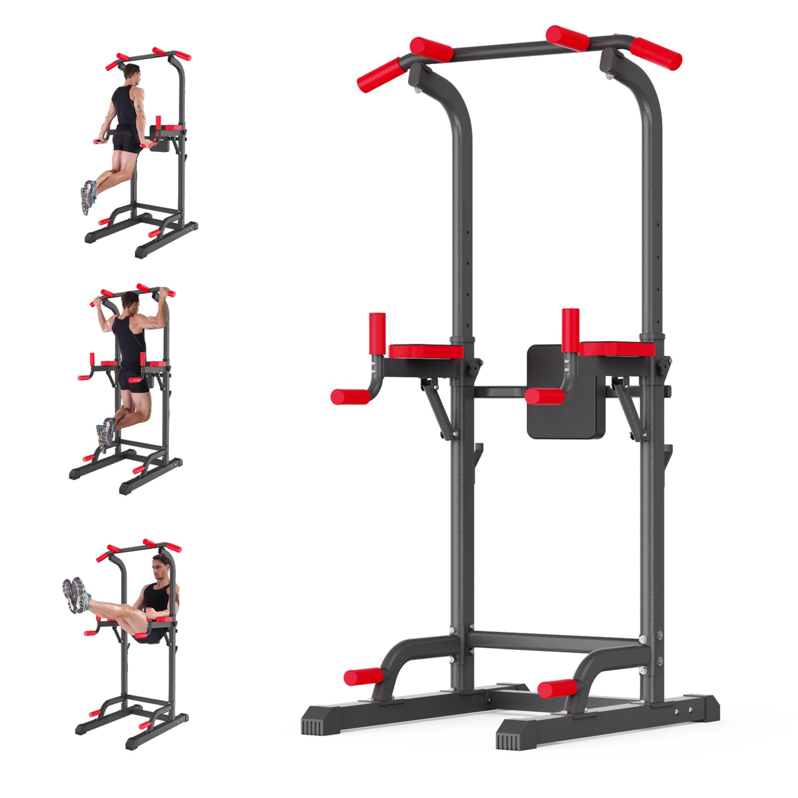 Front. ThinkLink Electronic - Power Tower Dip Station Multi-function Assistive Trainer Pull Up For Home Gym Building And Beginner Exercises - T05A.