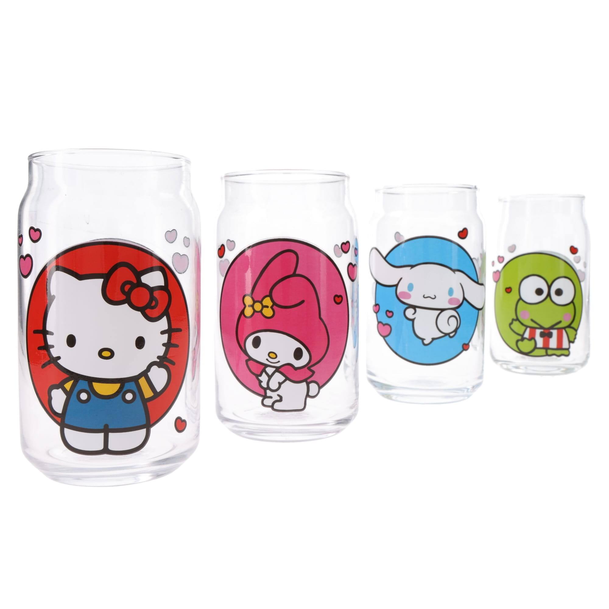 Alt View 10. Silver Buffalo - Sanrio Hello Kitty and Friends 4-Piece Glass Set | Each Holds 16 Ounces - Clear.