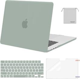 mosiso - Case for MacBook Air 15 inch M5 2026 2025-2023 M4 M3 M2 A3448 A3241 A3114 A2941, Shell&Keyboard Cover&Screen Film&Pouch - Antique Green