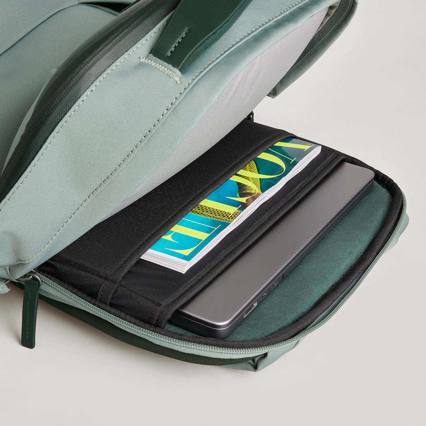 Alt View 5. Troubadour - Apex Laptop Backpack 4.0 - Green Smoke.