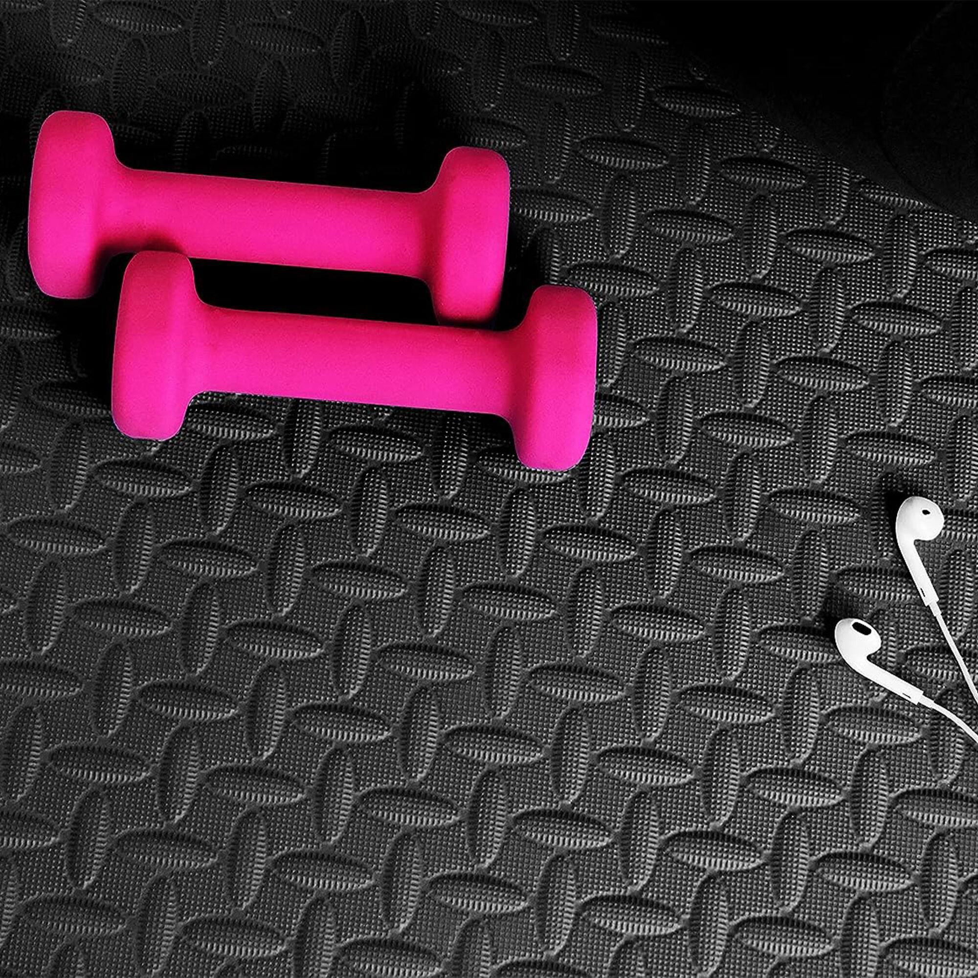 Alt View 8. Everyday Essentials - BalanceFrom Fitness 24 Sq Ft Interlocking EVA Foam Exercise Mat Tiles, Black - Black.