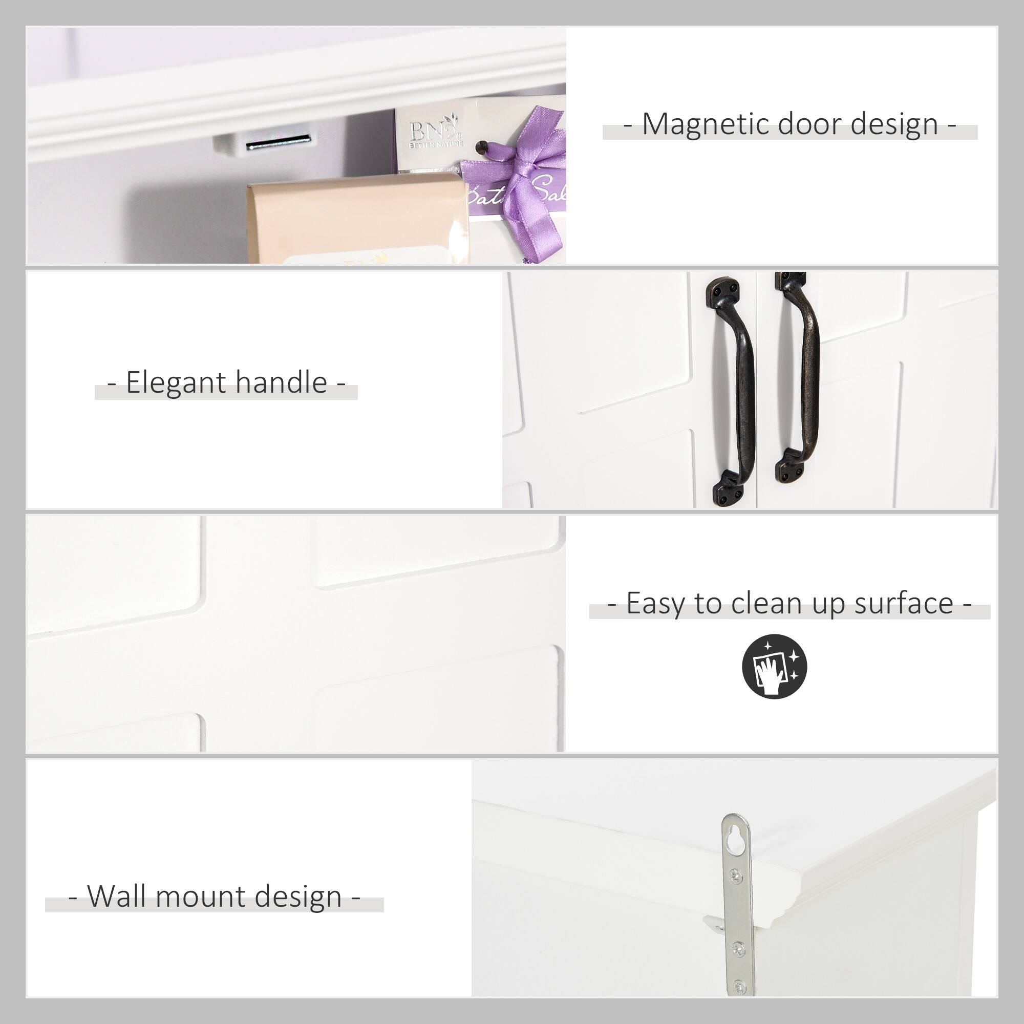 BN RS - Magnetic door design - Elegant handle - Easy to clean up surface - Wall mount design -