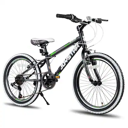 Front. JOYSTAR - JOYSTAR Lubbock 20 Inch Kids Bike with 7-Speed, Hardtail Mountain Bike for Kids Ages 6-10 MTB for Boys Girls, Black - Black.