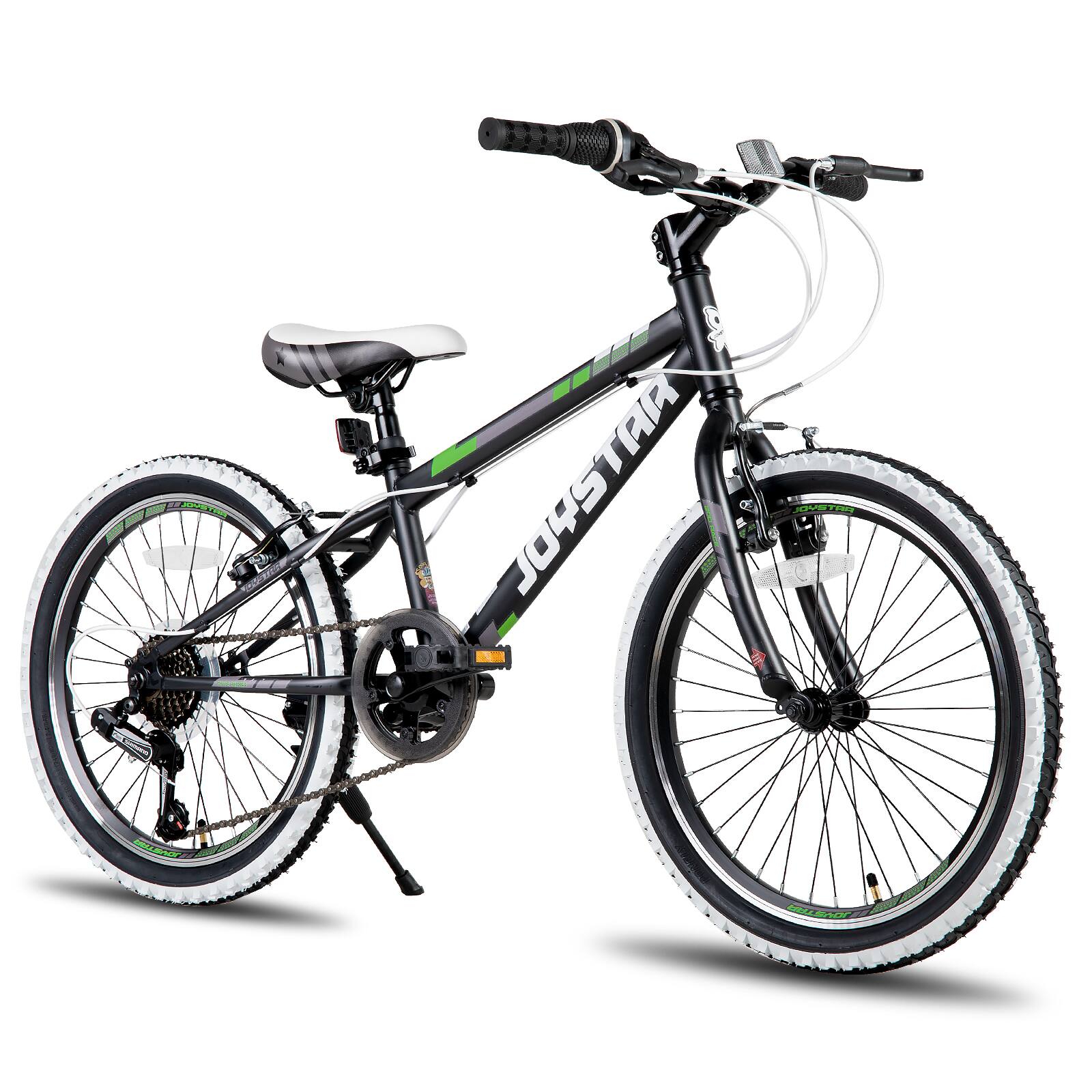 Front. JOYSTAR - JOYSTAR Lubbock 20 Inch Kids Bike with 7-Speed, Hardtail Mountain Bike for Kids Ages 6-10 MTB for Boys Girls, Black - Black.