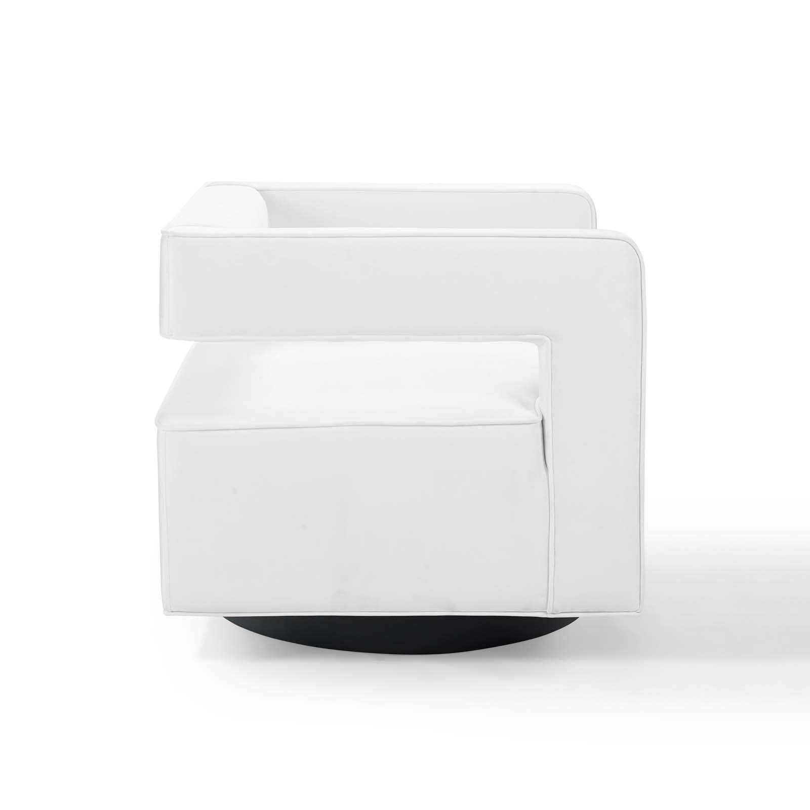 Alt View 2. Modway - Booth Performance Velvet Performance Velvet Swivel Armchair by Modway - White.