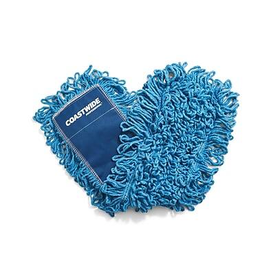 Front. Coastwide Professional -  Looped-End Dust Mop Head, Cotton, 24" x 5", Blue  - Blue.