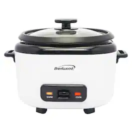 Brentwood - 10-Cups Cooked Rice Cooker with Steam Tray - White