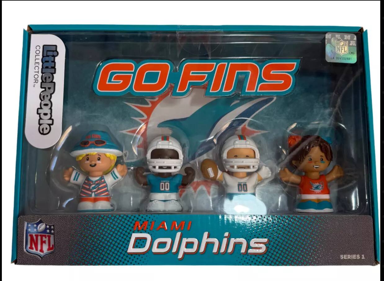 COLLECTOR. LittlePeople NAN MT N 10: A NFL LA 924502881 GO FINS a FINS 00 DO NFL MIAMI MI Dolphins SERIES 1