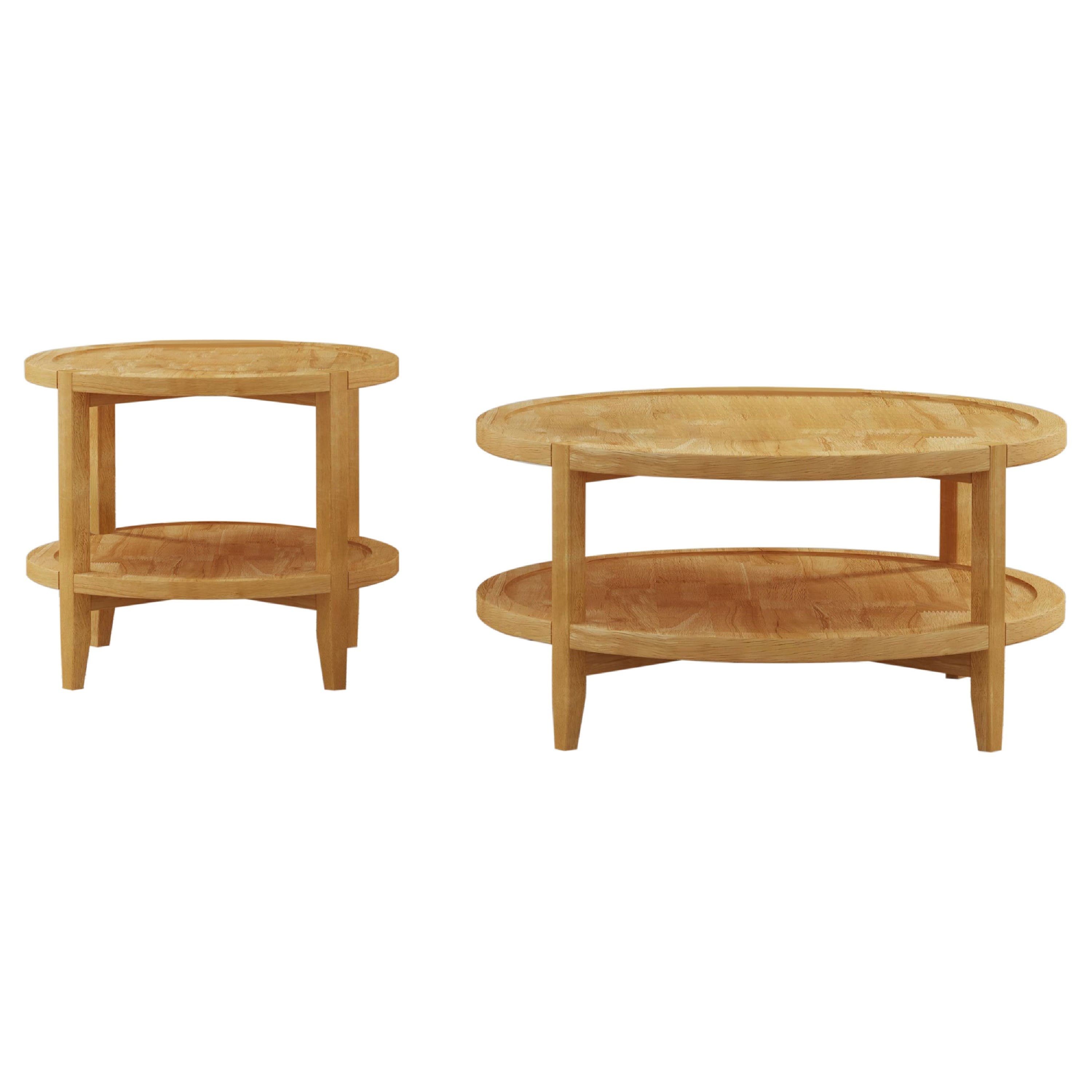 Manhattan Lane - Camilia 2Pc Round Coffee-End Table Set, Lower Shelf, Wood - Maple Brown price history on PriceWatchPro