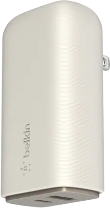 Front. Belkin - Belkin Signature Edition 30W Power Delivery Home Charger Type USB- C and USB- A Wall Charger White - white.