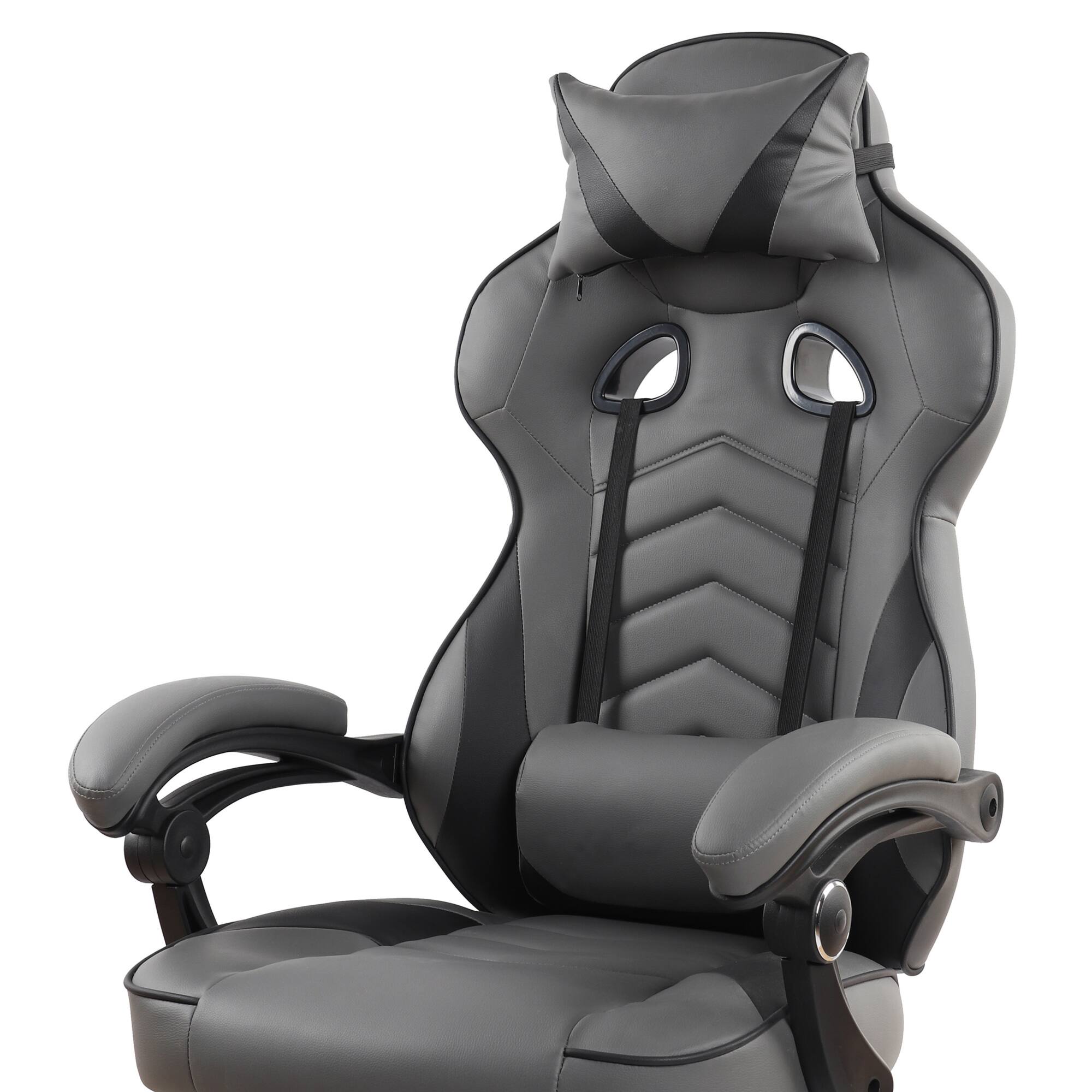 Alt View 5. GOODSILO - Premium Fully Reclining Gaming Office Chair with Footrest for Maximum Comfort and Support - Grey.