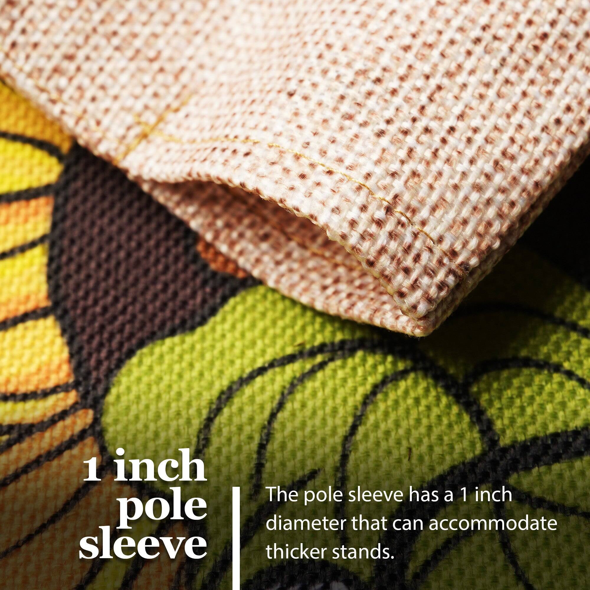 1 inch pole sleeve

The pole sleeve has a 1 inch diameter that can accommodate thicker stands.