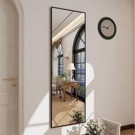 HOMLUX - Rectangle Wall Mirror Black Aluminum Alloy Frame Wall Mounted Modern for Bathroom Bedroom Living Room