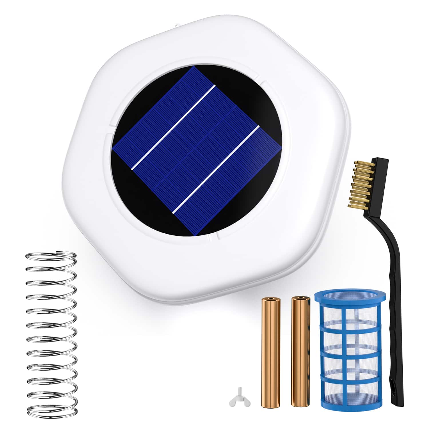Fehokinch - Solar Pool Cleaner, Floating Water Cleaner and Purifier, Copper for Pool 35,000 Gallons