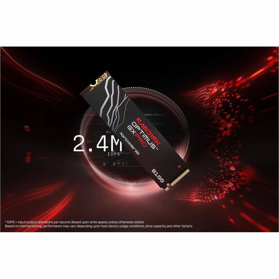 2.4M IOPS PCIe 5.0 GXPRO NVMe SSD SANDISK 0018

IOPS = input/output operations per second. Based upon write speed, unless otherwise stated. Based on internal testing; performance may vary depending upon host device, usage conditions, drive capacity, and other factors.