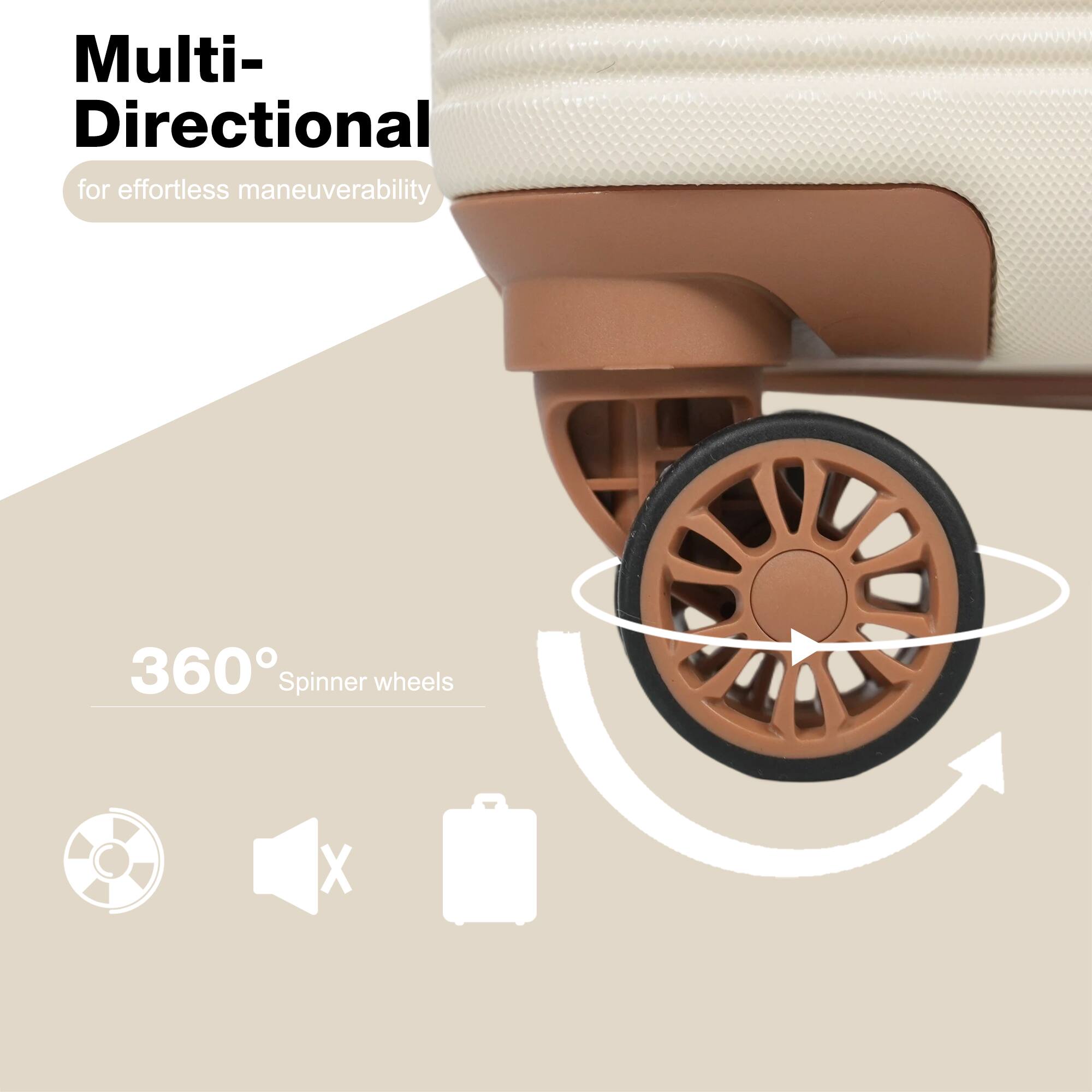 Multi-Directional for effortless maneuverability  
360° Spinner wheels