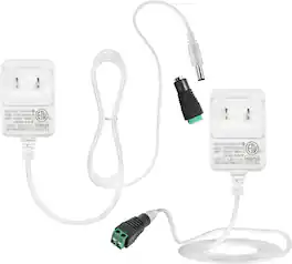 HQRP - 2-Pack 12V 1A AC Adapter for LED Strip Light, Low Voltage Devices, Wall Mounted 100-240V, White, ETL Listed