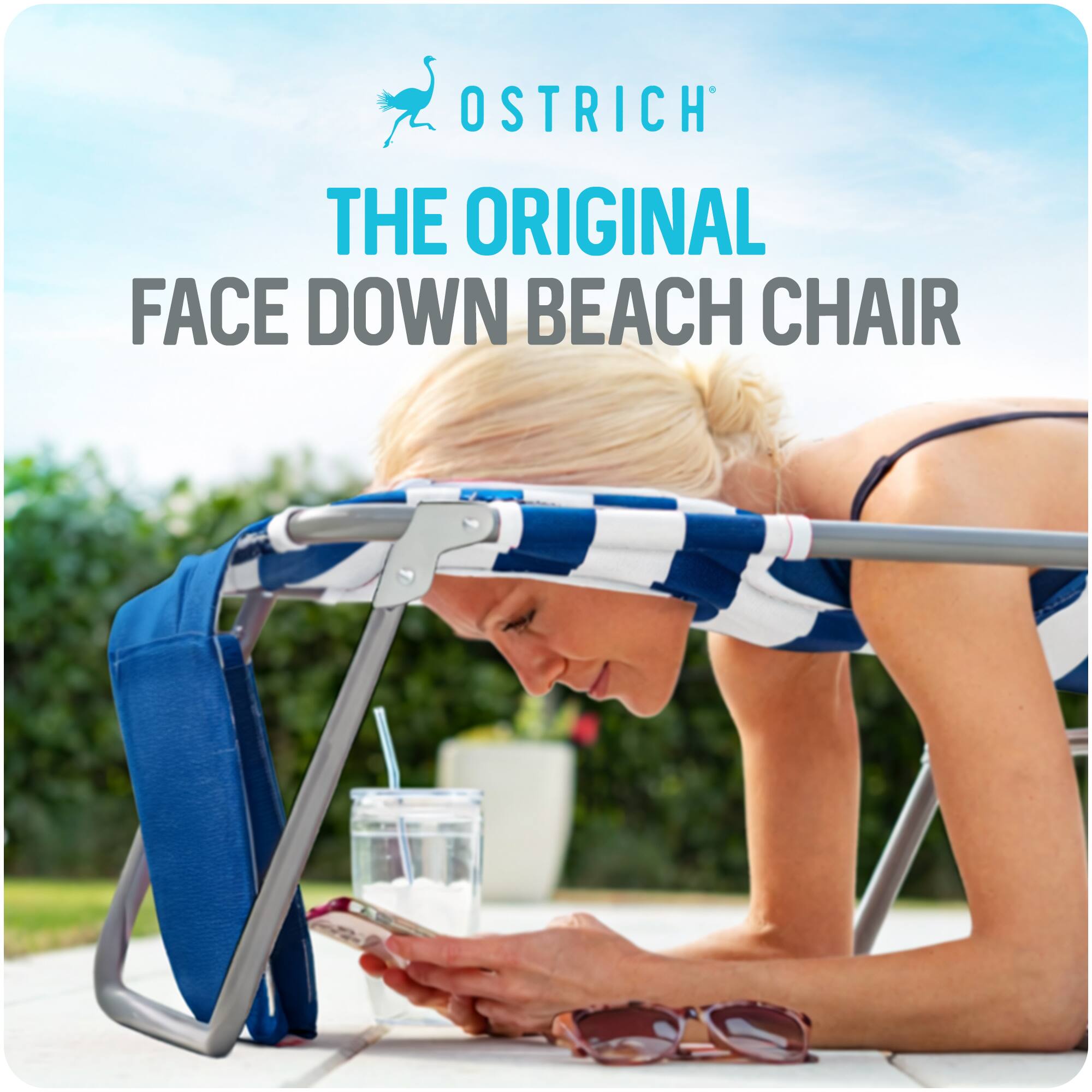 OSTRICH  
THE ORIGINAL  
FACE DOWN BEACH CHAIR