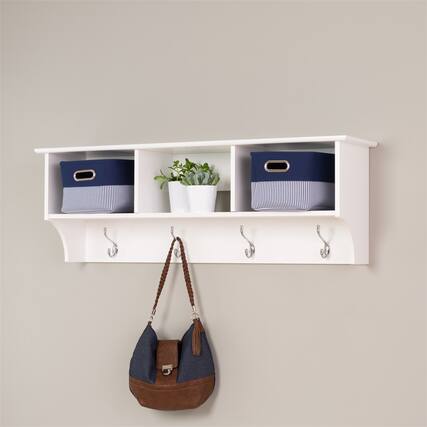 Front. Prepac - White Entryway Cubbie Shelf - White.