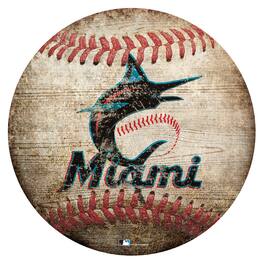 Fan Creations - Miami Marlins 12'' x 12'' Baseball Sign - Multicolor