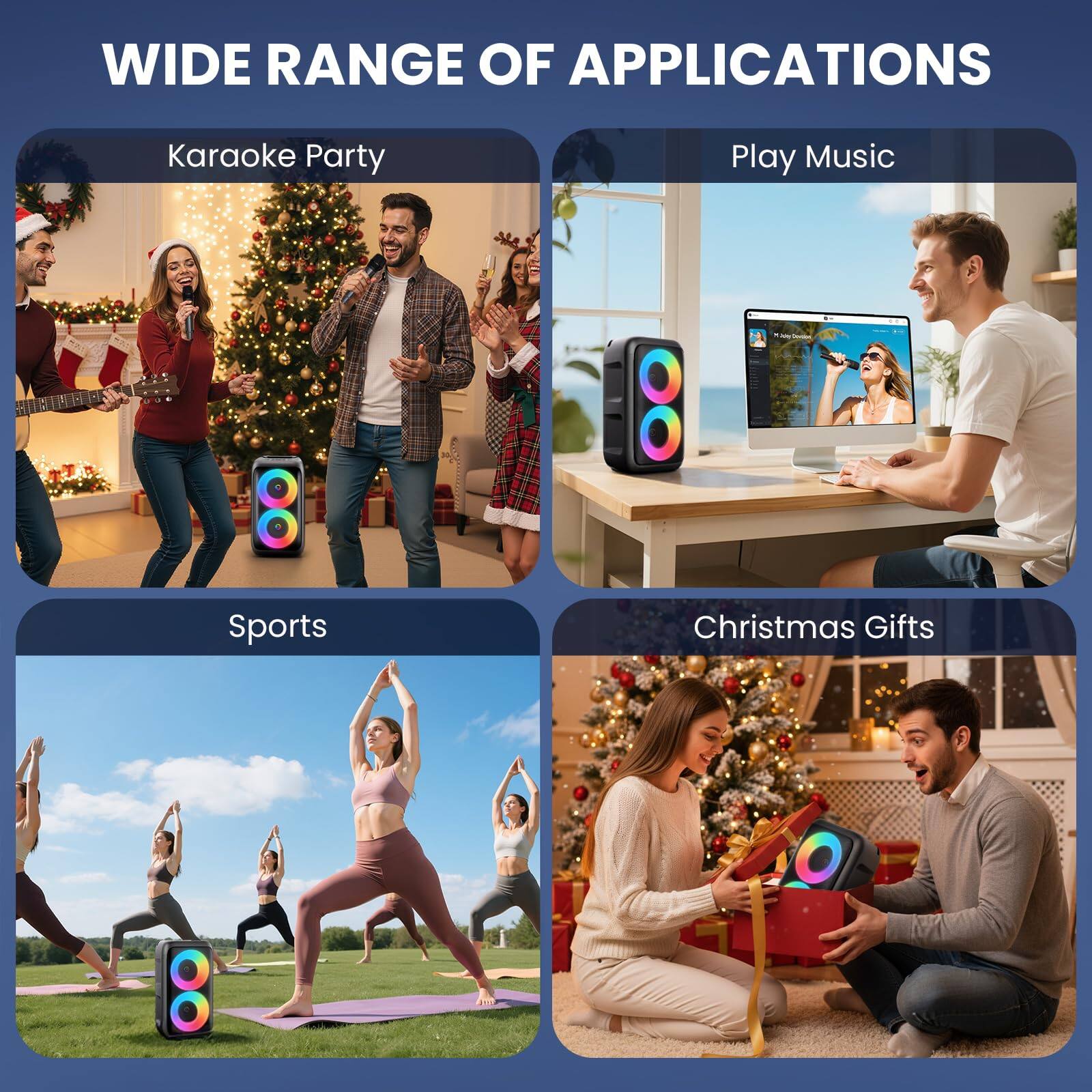 WIDE RANGE OF APPLICATIONS

- Karaoke Party
- Play Music
- Sports
- Christmas Gifts