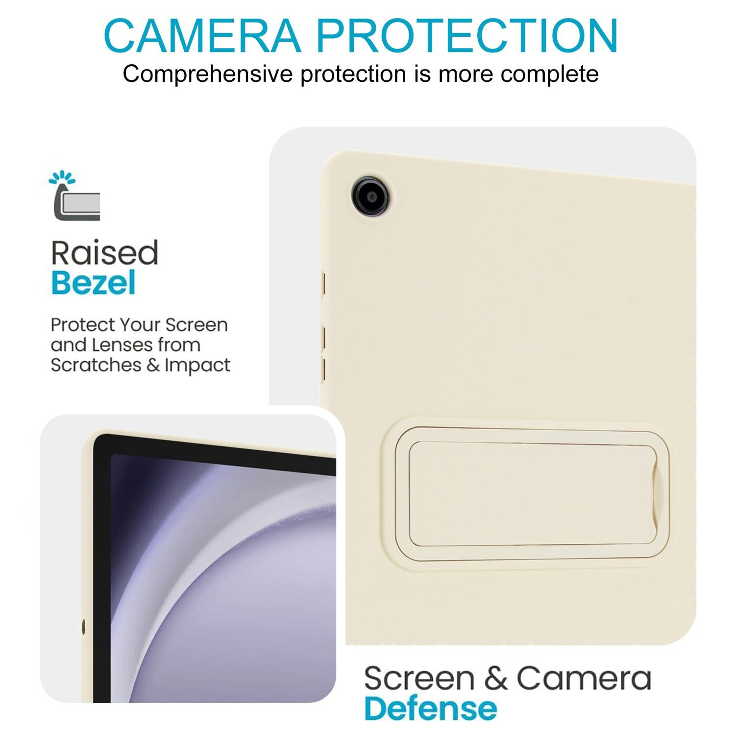 CAMERA PROTECTION  
Comprehensive protection is more complete  

Raised Bezel  
Protect Your Screen and Lenses from Scratches & Impact  

Screen & Camera Defense