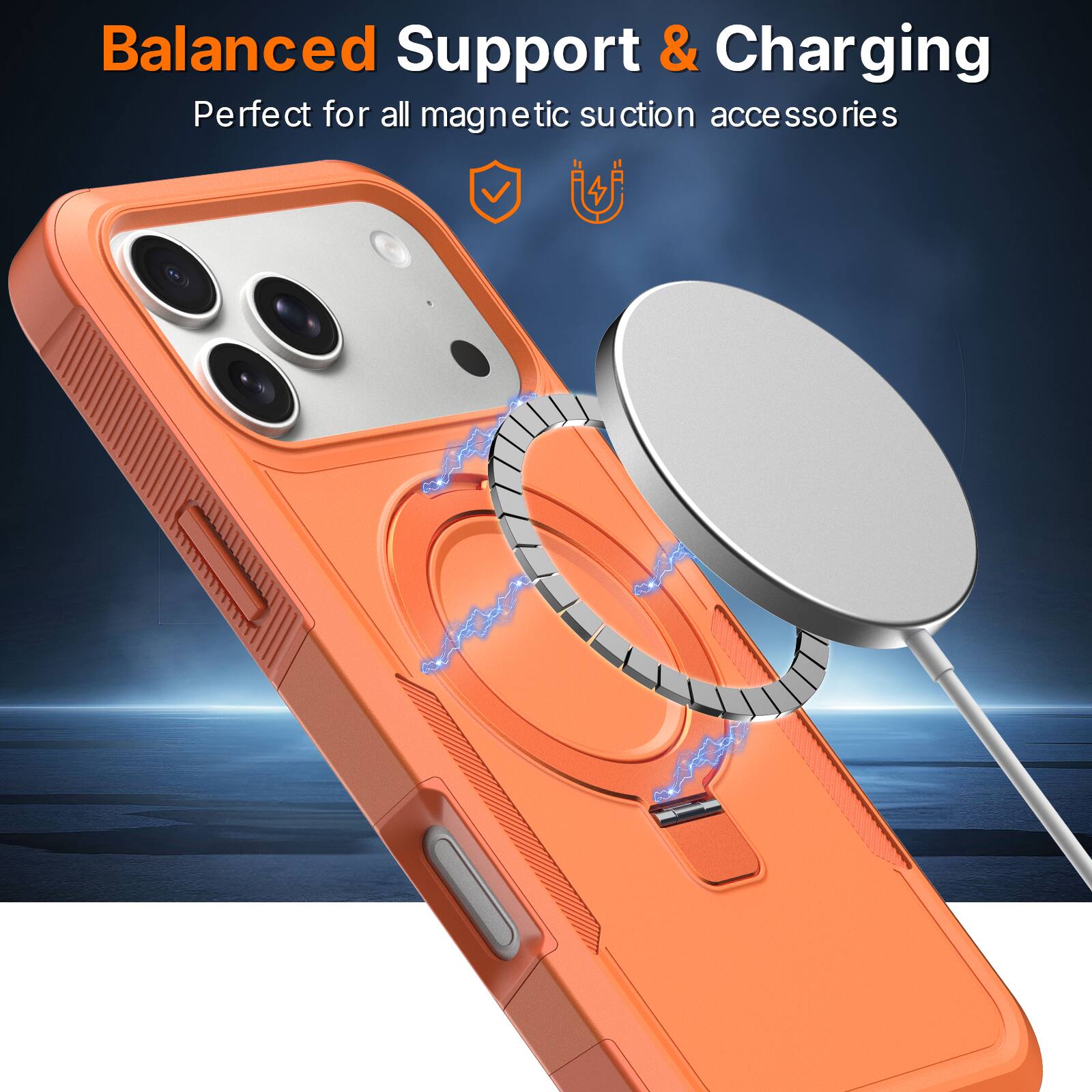 Balanced Support & Charging  
Perfect for all magnetic suction accessories