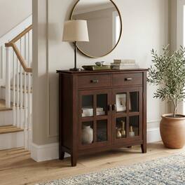 Simpli Home - Artisan Solid Wood 36 inch Wide Contemporary Entryway Storage Cabinet - Russet Brown