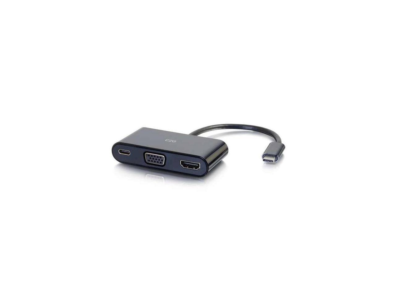 Alt View 5. Cables to Go - C2g Usb C To Hdmi And Vga Multiport Adapter With Power Delivery - Black.