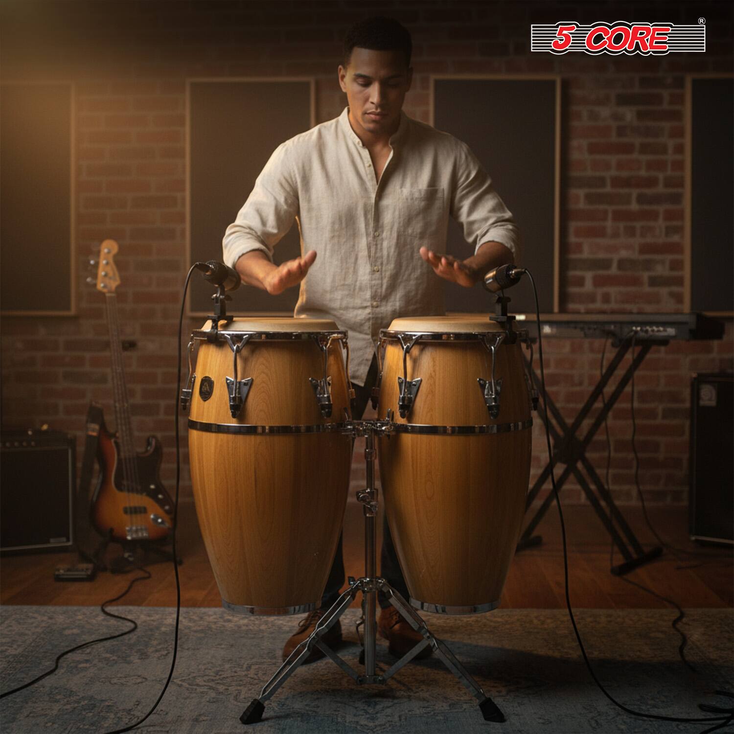 Alt View 4. 5 CORE - Conga Mic Snare Tom Microphone Drum Kit Condenser XLR Instrument Mics - Black.