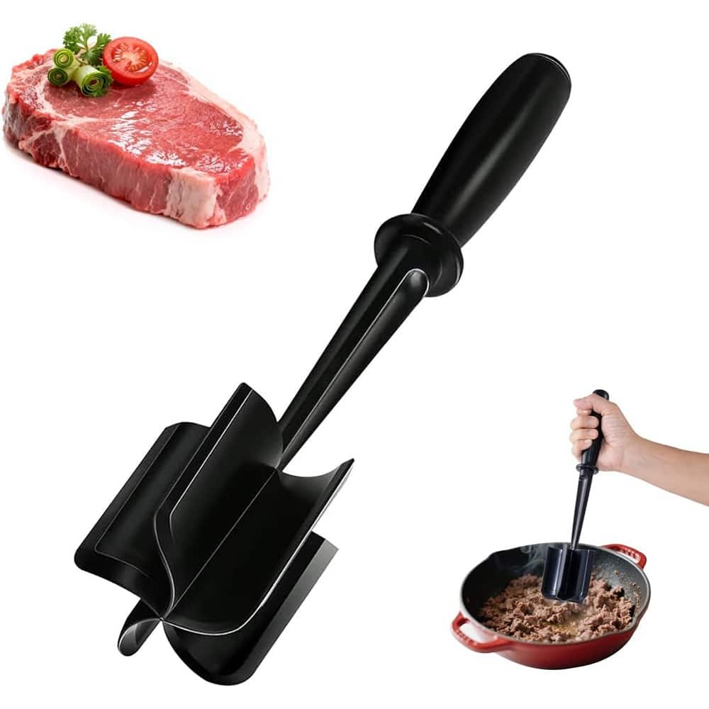 MOSZAR LLC - Meat Chopper & Masher – 5-Curve Nylon Blades, Heat-Resistant, Black